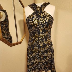 Blue and gold dress
